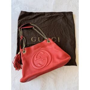 Gucci Soho Chain Strap Medium Shoulder Bag - Pink